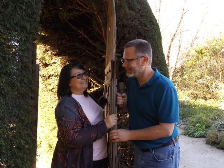 Opposite sides of door